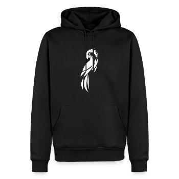 Mignon Perroquet Tatouage Portrait Oiseau Dessin - Sweat à capuche Premium bio Homme - noir - Devant - Nico (187cm)