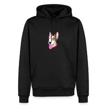 Bull terrier - Sweat à capuche Premium bio Homme - noir - Devant - Nico (187cm)