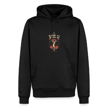 Umarmen Sie die Weisheit 2025 zum Mondneujahr - Männer Premium Bio Hoodie - Schwarz - Vorne - Nico (187cm)