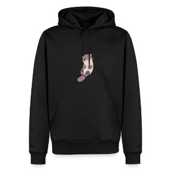 Mikey la loutre - Sweat à capuche Premium bio Homme - noir - Devant - Nico (187cm)