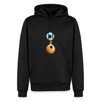 Augen Abstrakt übereinander - Männer Premium Bio Hoodie - Schwarz - Vorne - Nico (187cm)