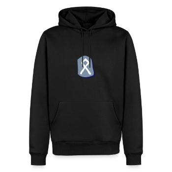 Opal Rune - Men’s Premium Organic Hoodie - black - Front - Nico (187cm)