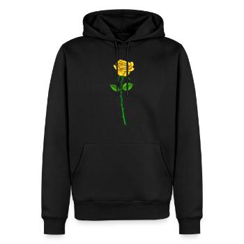 Gelbe Rose mit Stil - Sweat à capuche Premium bio Homme - noir - Devant - Nico (187cm)