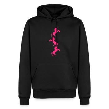 3 Einhörner Turm Muster - Männer Premium Bio Hoodie - Schwarz - Vorne - Nico (187cm)