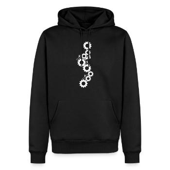 Scoliose Engrenages blanc - Sweat à capuche Premium bio Homme - noir - Devant - Nico (187cm)