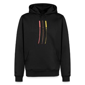Shirasaya katana trois couleurs retro Ronin épée - Sweat à capuche Premium bio Homme - noir - Devant - Nico (187cm)