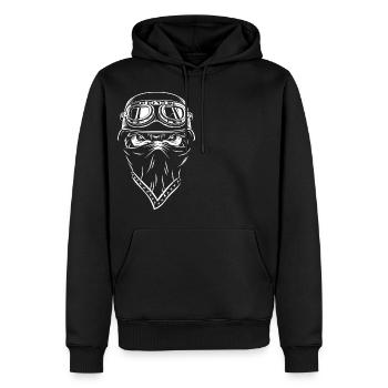 mal monstre rue moto maillot de moto casque - Sweat à capuche Premium bio Homme - noir - Devant - Nico (187cm)
