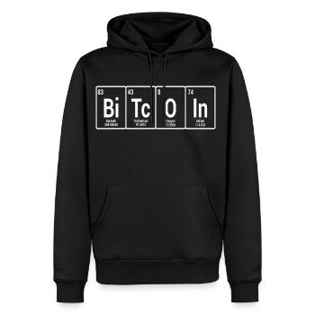 T-shirt périodique drôle de table de Bitcoin - Sweat à capuche Premium bio Homme - noir - Devant - Nico (187cm)