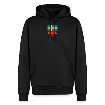 Flagge Schweden Spanien - Männer Premium Bio Hoodie - Schwarz - Vorne - Nico (187cm)