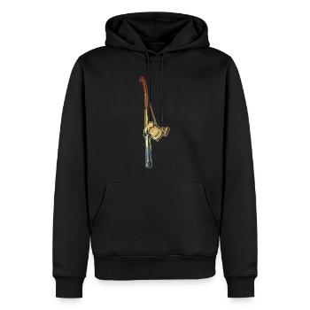 Vintage Angelrute - Männer Premium Bio Hoodie - Schwarz - Vorne - Nico (187cm)