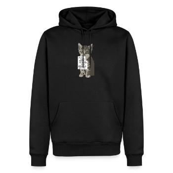 Ich muss nicht immer im Mittelpunkt stehen KATZE - Männer Premium Bio Hoodie - Schwarz - Vorne - Nico (187cm)