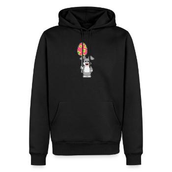 Hase Ostern Luftballon - Männer Premium Bio Hoodie - Schwarz - Vorne - Nico (187cm)