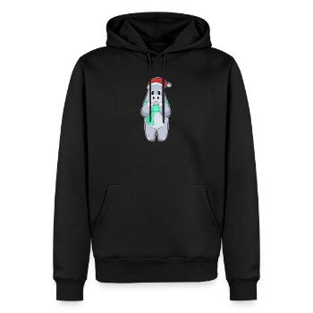 Nilpferd Weihnachten Winter - Männer Premium Bio Hoodie - Schwarz - Vorne - Nico (187cm)