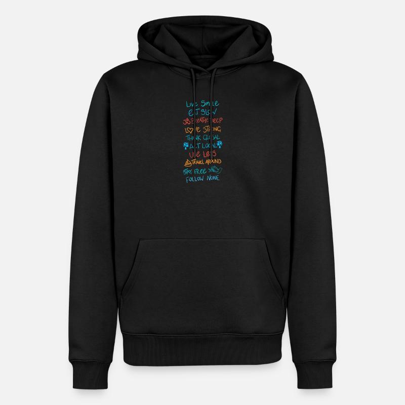 Lebe einfach 2 - Männer Premium Bio Hoodie - Schwarz