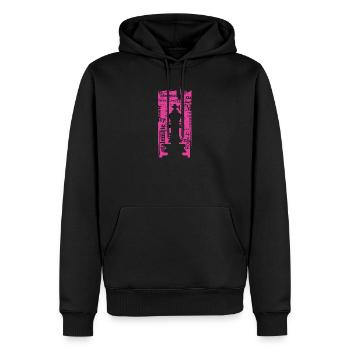 Schachkönig scratch pink - Schachspieler Verein - Männer Premium Bio Hoodie - Schwarz - Vorne - Nico (187cm)