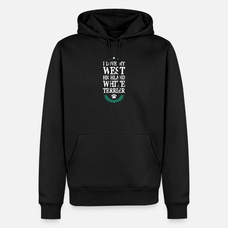 West Highland White Terrier - Sweat à capuche Premium bio Homme - noir