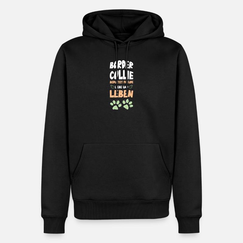 Border Collie Joie de vivre - Sweat à capuche Premium bio Homme - noir