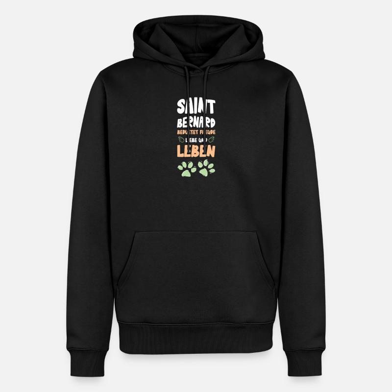 Saint Bernard Liebe und Leben - Männer Premium Bio Hoodie - Schwarz