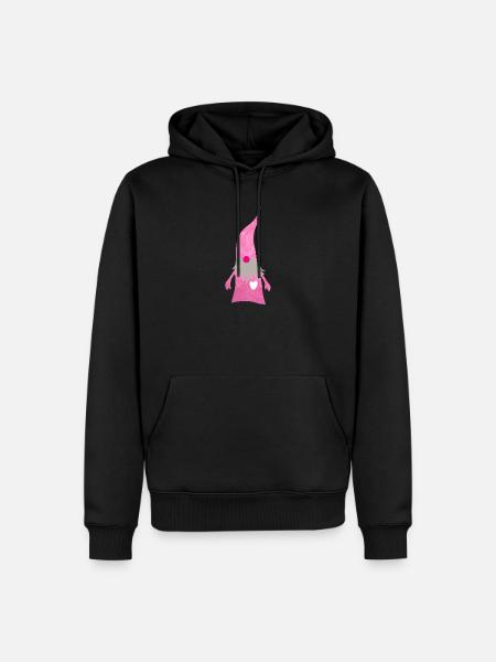 Wichtel Flausch Weihnachten Zwerg Herz Bart Mütze - Männer Premium Bio Hoodie - Schwarz