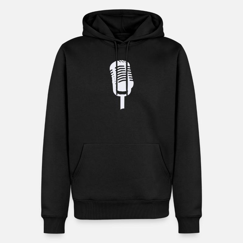 Microphone - Sweat à capuche Premium bio Homme - noir