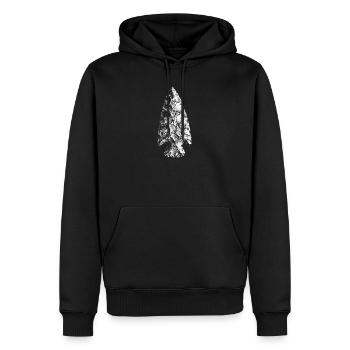 Pfeilspitze - Männer Premium Bio Hoodie - Schwarz - Vorne - Nico (187cm)