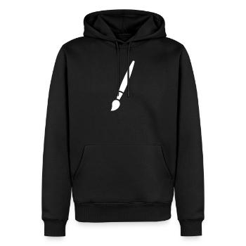 Pinceau, peinture, symbole artistique - Sweat à capuche Premium bio Homme - noir - Devant - Nico (187cm)