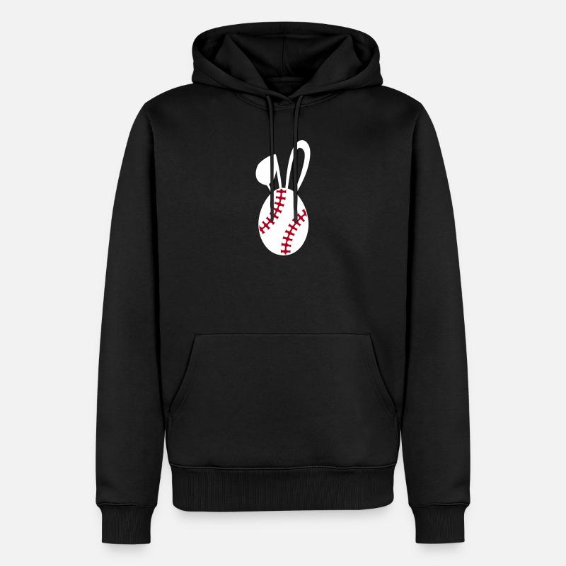 Baseball-Haschen-Emblem - Männer Premium Bio Hoodie - Schwarz