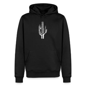 Kaktus-Pinselstrich-Skizze - Männer Premium Bio Hoodie - Schwarz - Vorne - Nico (187cm)