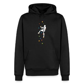 Bouldern Bergsteigen Freiklettern Klettern - Männer Premium Bio Hoodie - Schwarz - Vorne - Nico (187cm)