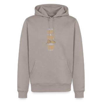 Chat du Bengale - Sweat à capuche Premium bio Homme - taupe - Devant - Nico (187cm)