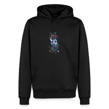 30,birthday,30 years, fireworks, graffiti - Men’s Premium Organic Hoodie - black - Front - Nico (187cm)