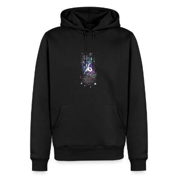 16,birthday,16 years, fireworks, graffiti - Men’s Premium Organic Hoodie - black - Front - Nico (187cm)