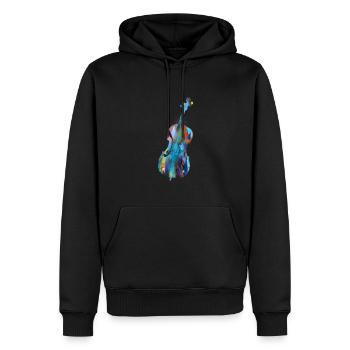 Violon,Violoncelle,Graffiti,Peinture - Sweat à capuche Premium bio Homme - noir - Devant - Nico (187cm)