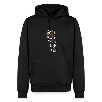Hundepfote, Hunde,hund, Sterne, illustration - Männer Premium Bio Hoodie - Schwarz - Vorne - Nico (187cm)