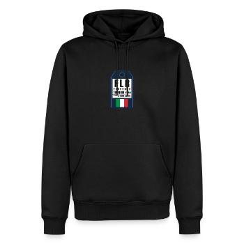 Carte d’embarquement Florence - Airport Ticket FLR - Sweat à capuche Premium bio Homme - noir - Devant - Nico (187cm)