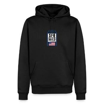 Carte d’embarquement san francisco - Airport Ticket SFO - Sweat à capuche Premium bio Homme - noir - Devant - Nico (187cm)