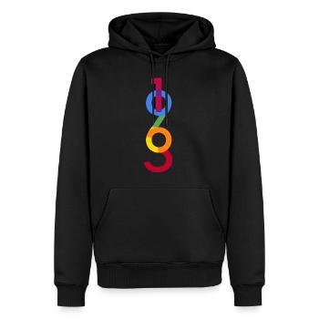 1963 - Männer Premium Bio Hoodie - Schwarz - Vorne - Nico (187cm)