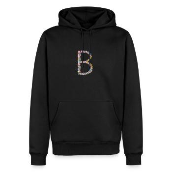 B FLOWERS - Männer Premium Bio Hoodie - Schwarz - Vorne - Nico (187cm)