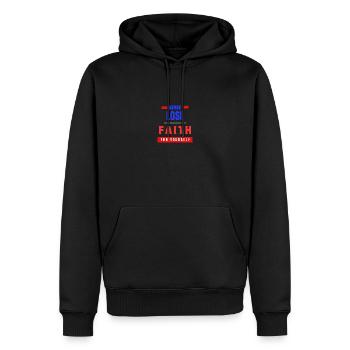 Verlieren Sie nie wieder vollendete Tatsachen... - Männer Premium Bio Hoodie - Schwarz - Vorne - Nico (187cm)