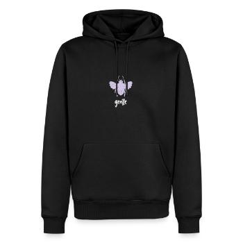 Lila Pastell Bee Gentle Biene Be Gentle - Männer Premium Bio Hoodie - Schwarz - Vorne - Nico (187cm)