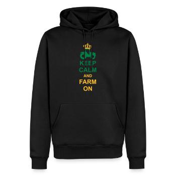 Ferme Keep Calm - Sweat à capuche Premium bio Homme - noir - Devant - Nico (187cm)