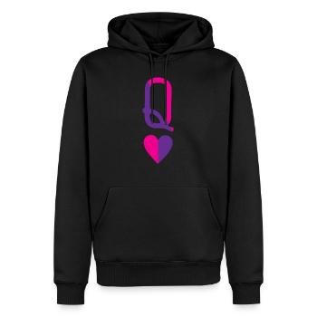 Reine de cœur - Sweat à capuche Premium bio Homme - noir - Devant - Nico (187cm)