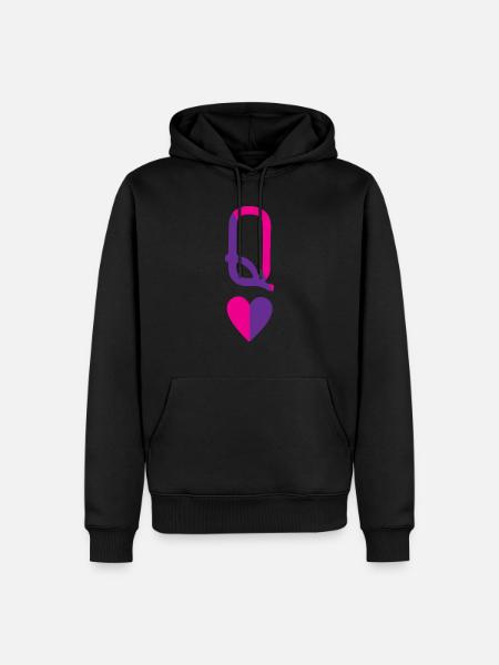 Queen of Hearts - Men’s Premium Organic Hoodie - black