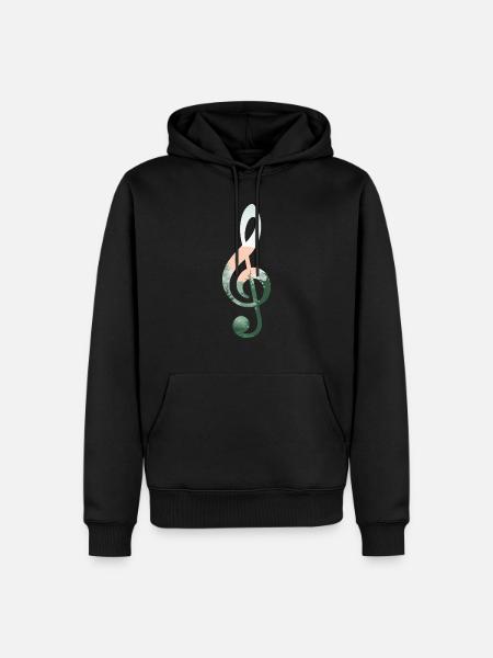 Treble Clef Landscape - Men’s Premium Organic Hoodie - black