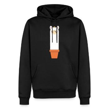 Alpaga dans le pot de fleurs - Sweat à capuche Premium bio Homme - noir - Devant - Nico (187cm)