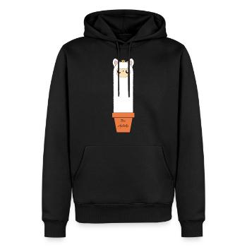 Alpaga biologique - Sweat à capuche Premium bio Homme - noir - Devant - Nico (187cm)