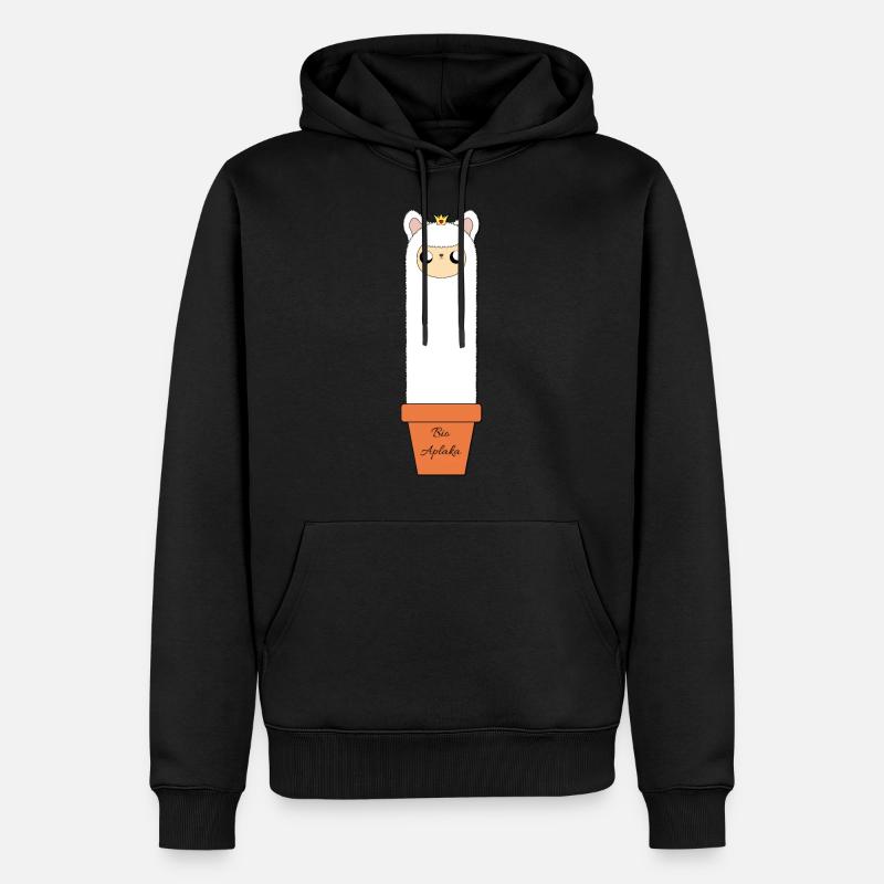 Bio Alpka - Männer Premium Bio Hoodie - Schwarz