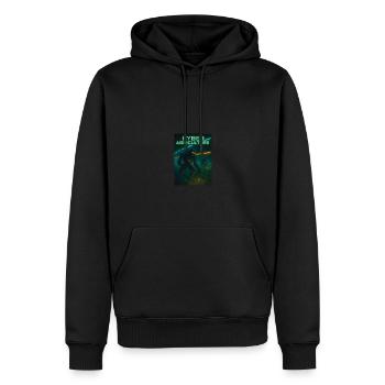 Cyberpunk Landwirtschaft – Feldarbeit der Zukunft - Männer Premium Bio Hoodie - Schwarz - Vorne - Nico (187cm)