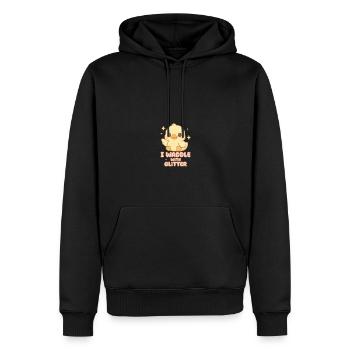 Canard scintillant - Mignon animal kawaii dandinant - Sweat à capuche Premium bio Homme - noir - Devant - Nico (187cm)