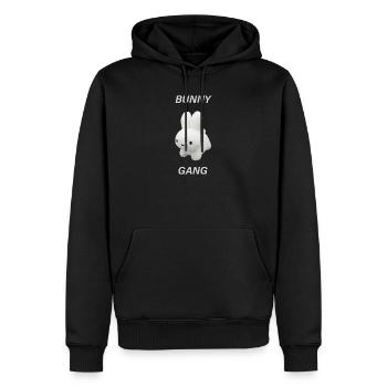 Bunny Gang - Sweat à capuche Premium bio Homme - noir - Devant - Nico (187cm)